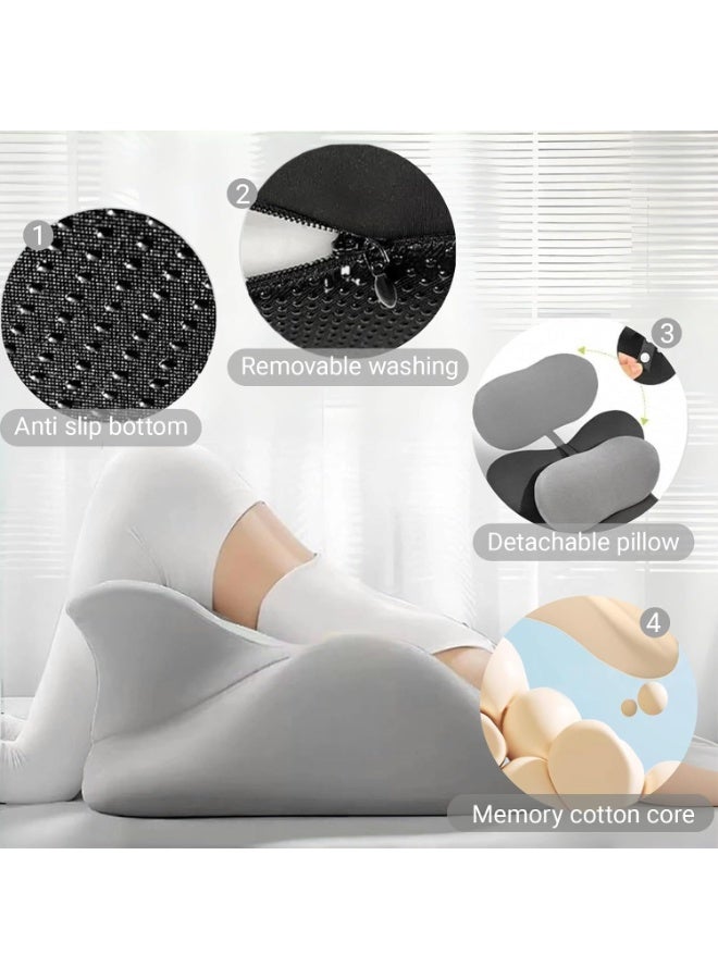 DUNISO Memory Foam Ergonomic Wedge Pillow,Prone Pillow for Sleeping,Bed Pillow for Sitting Up,Reading Pillow in Bed,with Removable Cover,Anti Slip, Comfortable and Durable,for Sitting Up, Back, Neck, and Leg Pain Relief - Image 4